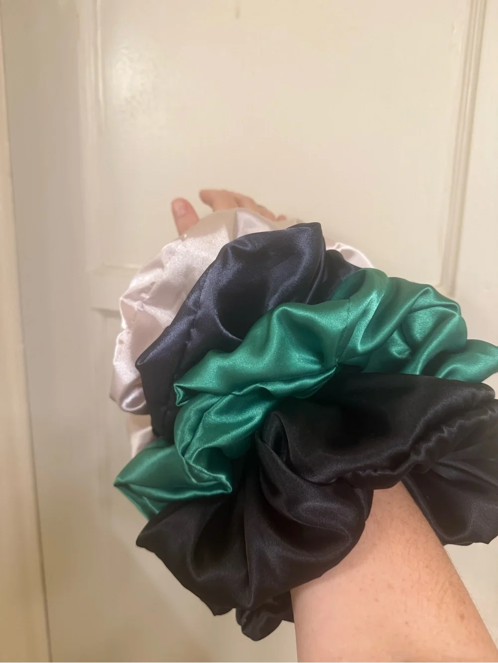 JUMBO Satin Silk Scrunchie - Grey Midnight